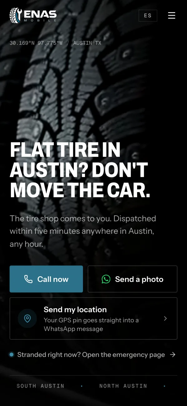 ENAS Mobile Tire Service — Open live project