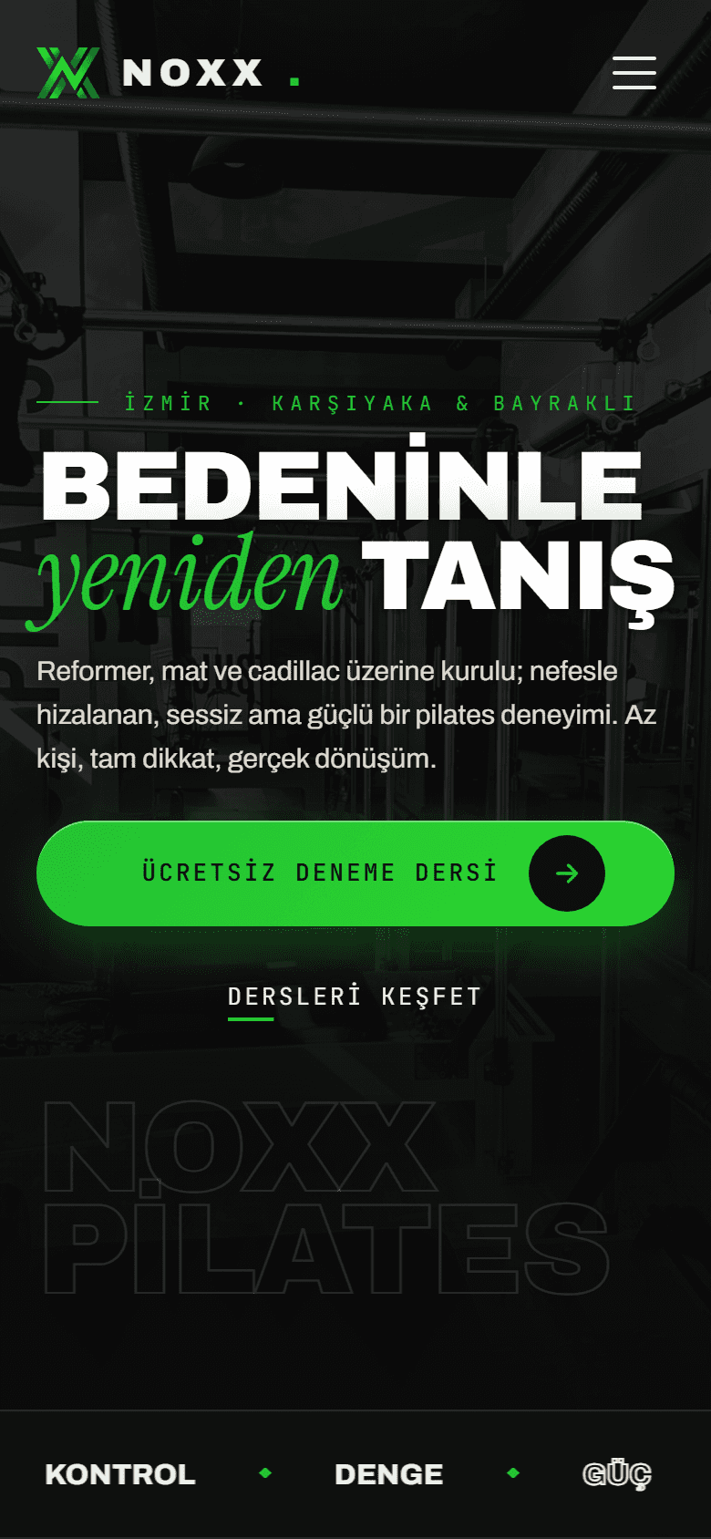 Noxx Pilates — Canlı projeyi aç