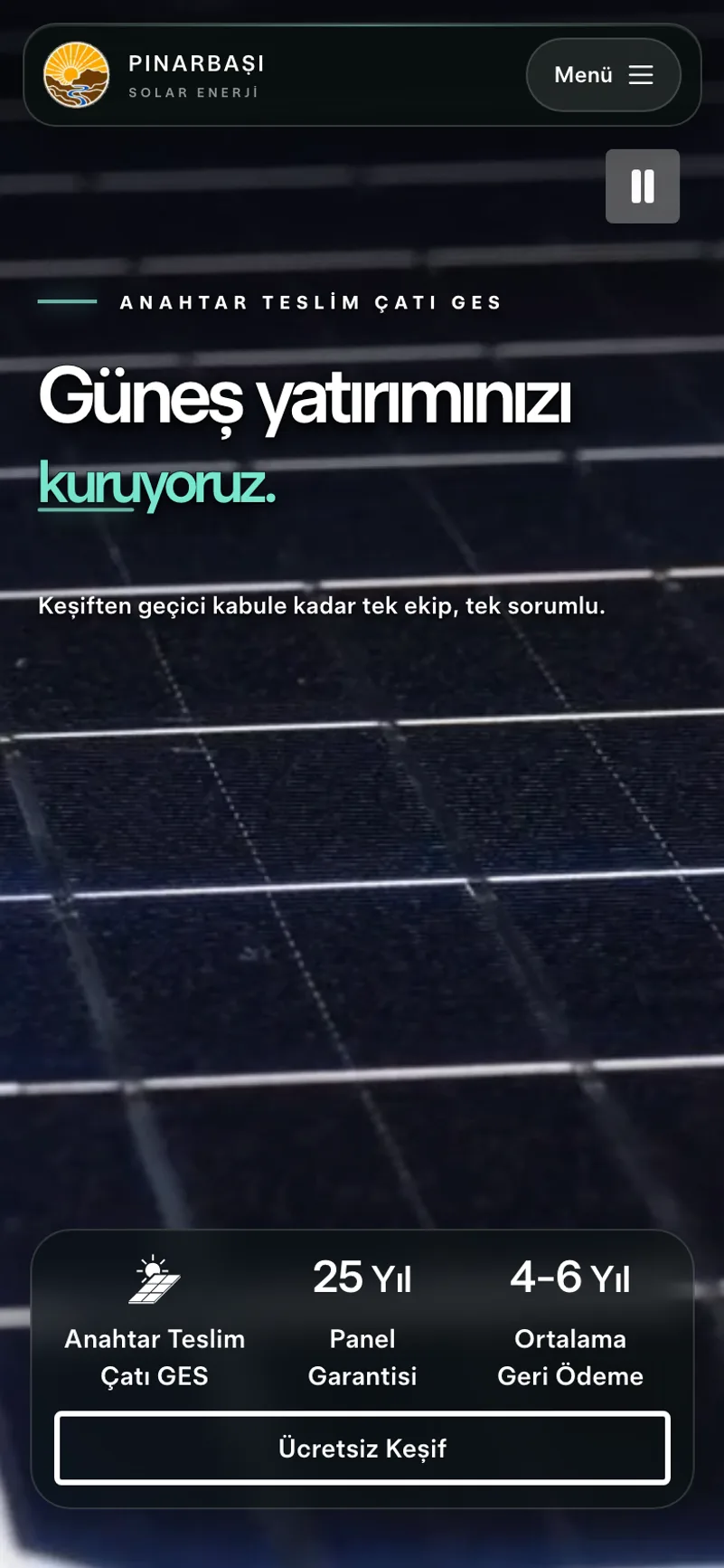 Pınarbaşı Solar Enerji — Canlı projeyi aç