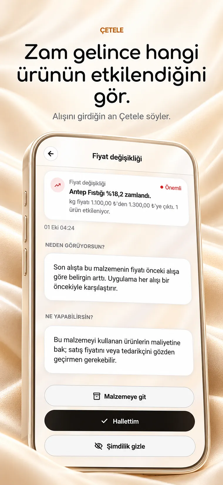 Çetele fiyat değişikliği uyarısı: Antep fıstığına gelen zam